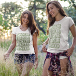 Bridesmaid Sage Green Custom Matching Bridal Party T-Shirt<br><div class="desc">Are you looking for the perfect bachelorette party outfit? Do you want to mix things up a bit and have a fun themed party? Then look no further than our personalized sage green bridesmaid t-shirts! Our shirts are made to match the bridal party perfectly, so everyone will look great while...</div>
