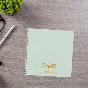 Bridesmaid sage green notebook