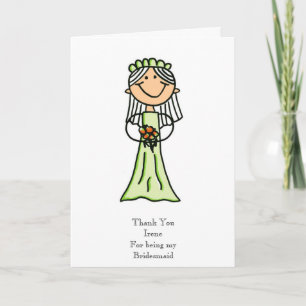 Bridesmaid Sketch, Thank You Card