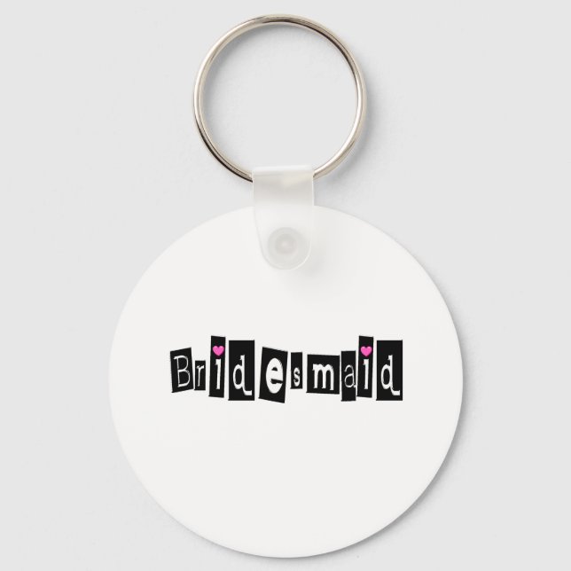 Bridesmaid (Sq Blk) Keychain (Front)