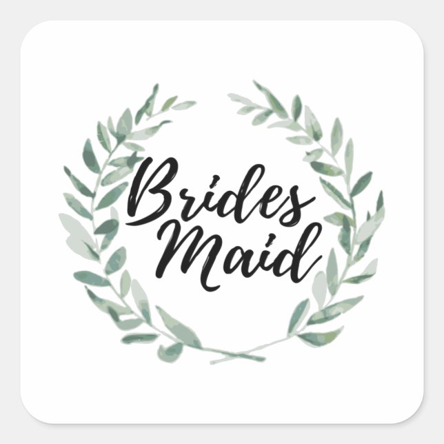 Bridesmaid Square Sticker (Front)