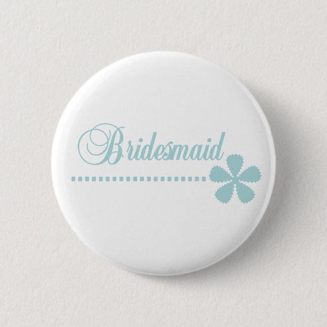 Bridesmaid Teal Elegance 2 Inch Round Button (Front)