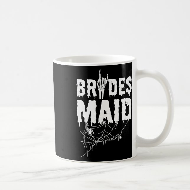 Bridesmaid Team Bride Maid Of Horror Halloween Che Coffee Mug (Right)