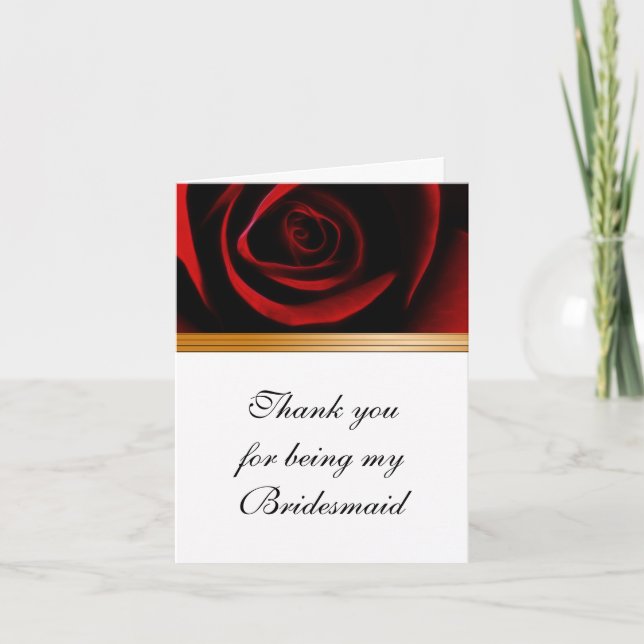 Bridesmaid Thank You Card Roses Are Red (Front)