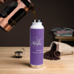 Bridesmaid Thank You Gift Chic Monogram Name Cool Water Bottle<br><div class="desc">Wedding Party Gifts Bridesmaid Thank You Gift Chic Monogram And Bridesmaid Name Cool Purple Water Bottle. Add that extra special touch with a Thank You monogrammed gift specially for your Bridesmaid. Click personalize this template to customize it with your own Bridesmaids monogram last name initial, your Bridesmaids first name and...</div>