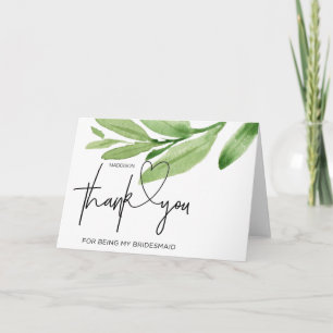 Bridesmaid Thank You Gift Wedding From Bride Card
