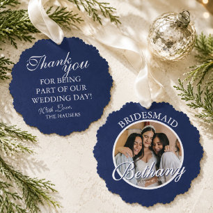 Bridesmaid Thank You Keepsake Wedding Ornament Card