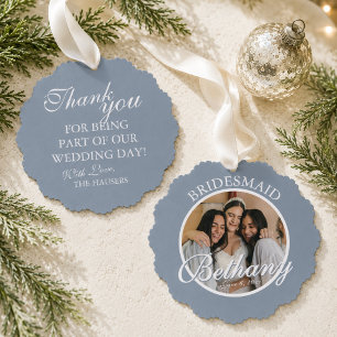 Bridesmaid Thank You Keepsake Wedding Ornament Card
