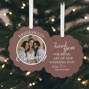 Bridesmaid Thank You Keepsake Wedding Ornament Card