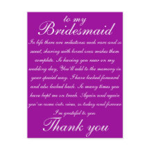 Bridesmaid Thank you
