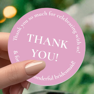 Bridesmaid Thank You Wedding Favour Sticker