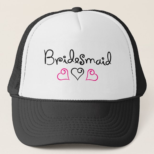 Bridesmaid Three Hearts Trucker Hat (Front)