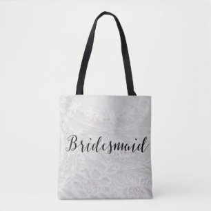 Bridesmaid Tote Bag Lace Canvas