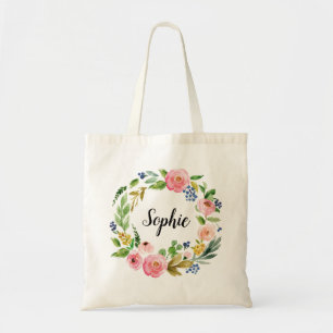 Bridesmaid Tote Bag Proposal Custom Wreath Flowers