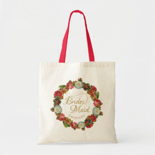 Bridesmaid Vintage Boho Fall Floral Wedding Tote Bag