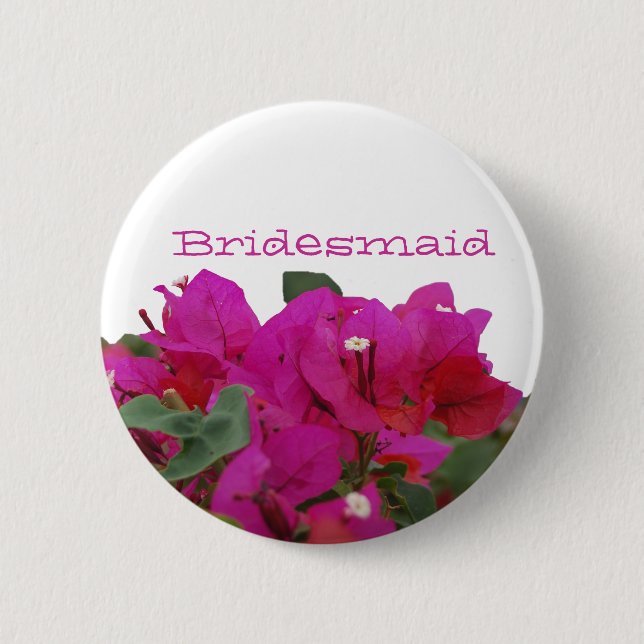 Bridesmaid Vivid Flowers 2 Inch Round Button (Front)