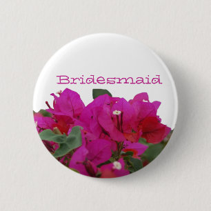 Bridesmaid Vivid Flowers 2 Inch Round Button