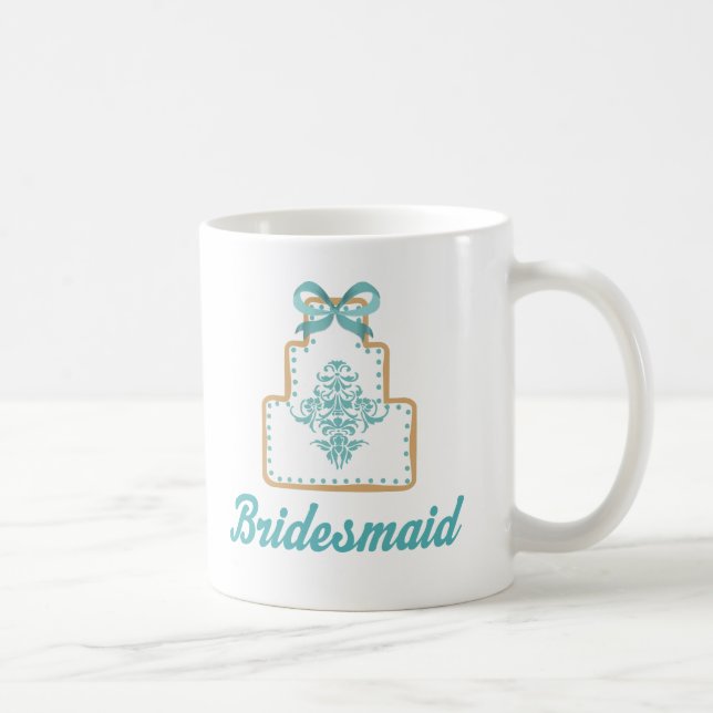 Bridesmaid Wedding Cake Cookie Bridal Gift Coffee Mug (Right)