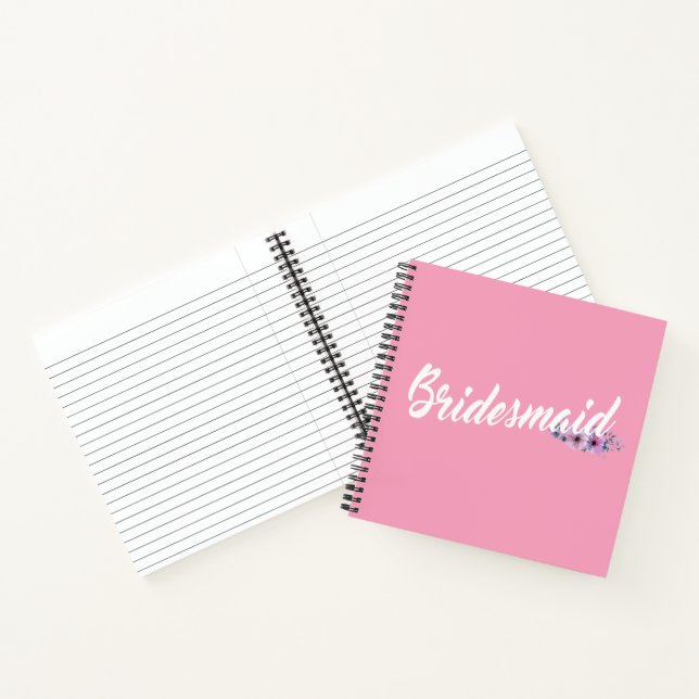 Bridesmaid Wedding Calligraphy Guestbook Notebook (Inside)