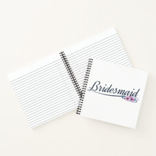Bridesmaid Wedding Calligraphy Guestbook Notebook