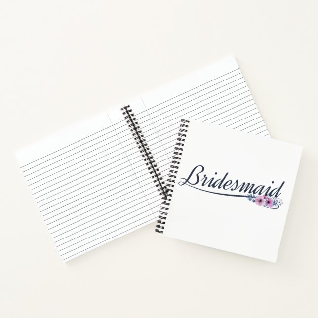 Bridesmaid Wedding Calligraphy Guestbook Notebook (Inside)
