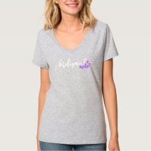 Bridesmaid Wedding Calligraphy | V-Neck T-Shirt