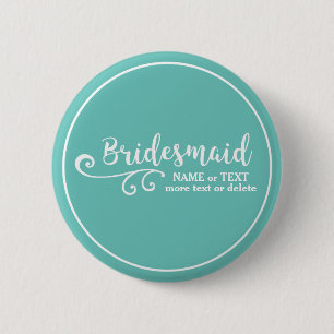 Bridesmaid Wedding Favour Name or Monogram Script 2 Inch Round Button