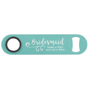 Bridesmaid Wedding Favour Name or Monogram Script Bar Key