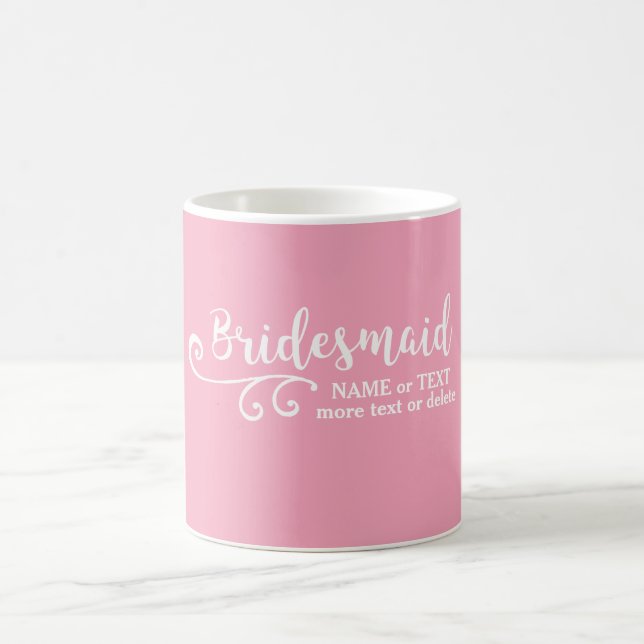 Bridesmaid Wedding Favour Name or Monogram Script Coffee Mug (Center)