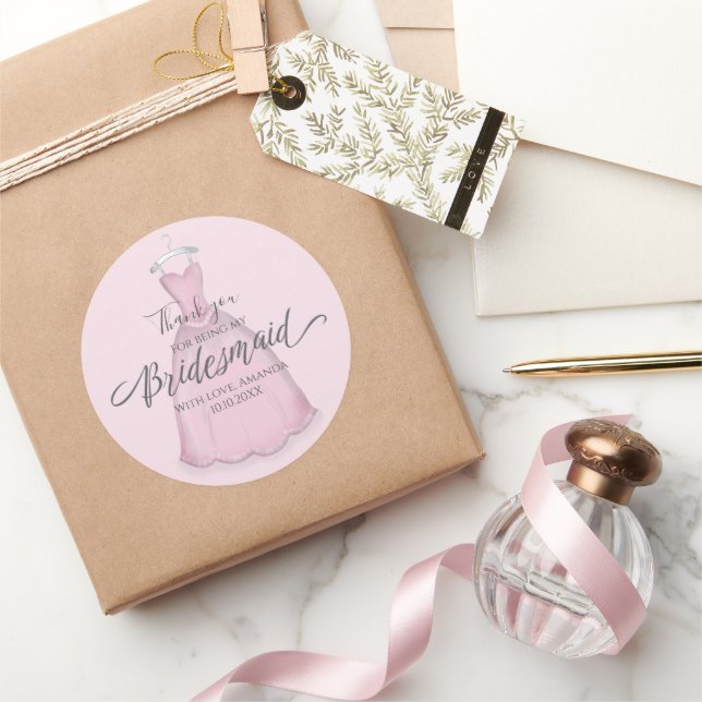Bridesmaid Wedding Gifts Bride Personalized Classic Round Sticker (Gifting)