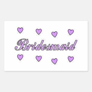 Bridesmaid Wedding Hearts Sticker