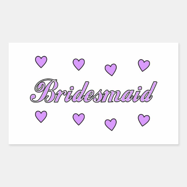 Bridesmaid Wedding Hearts Sticker (Front)