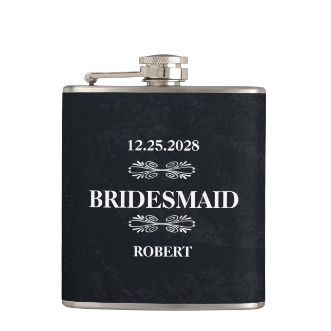 Bridesmaid Wedding Hip Flask (Front)