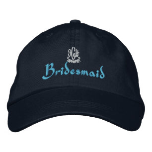 Bridesmaid Wedding I Navy Embroidered Hat