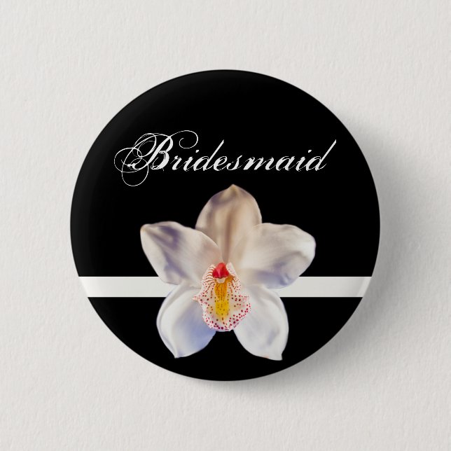 Bridesmaid Wedding ID Badge 2 Inch Round Button (Front)