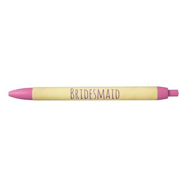 Bridesmaid Wedding Remembrance Black Ink Pen (Front)