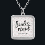 Bridesmaid Wedding Ring Pattern and Name Necklace<br><div class="desc">Bridesmaid Wedding Ring Pattern and Name Necklace.</div>