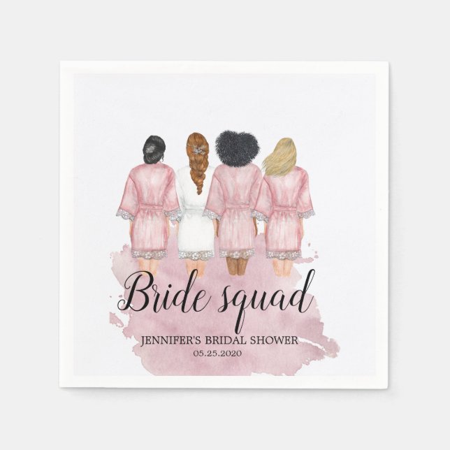 bridesmaid wedding robes bridal shower monogram napkin (Front)