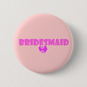 bridesmaid with heart 2 inch round button