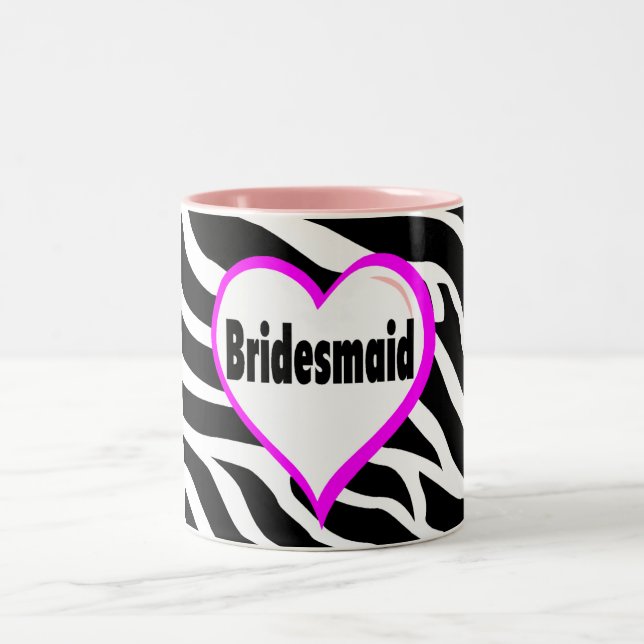 Bridesmaid Zebra Stripes Two-Tone Coffee Mug (Center)