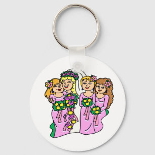 Bridesmaids in Pink Keychain