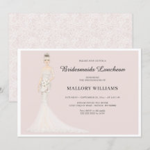 Bridesmaids Luncheon Fashion Bride Invitation