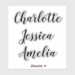 Bridesmaids Names Personalized Vinyl Decal Sticker<br><div class="desc">Personalized Vinyl Decal Custom Name Sticker</div>