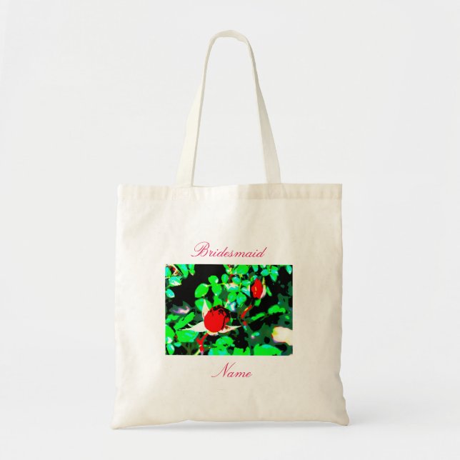 Bridesmaids red roses tote bag (Front)
