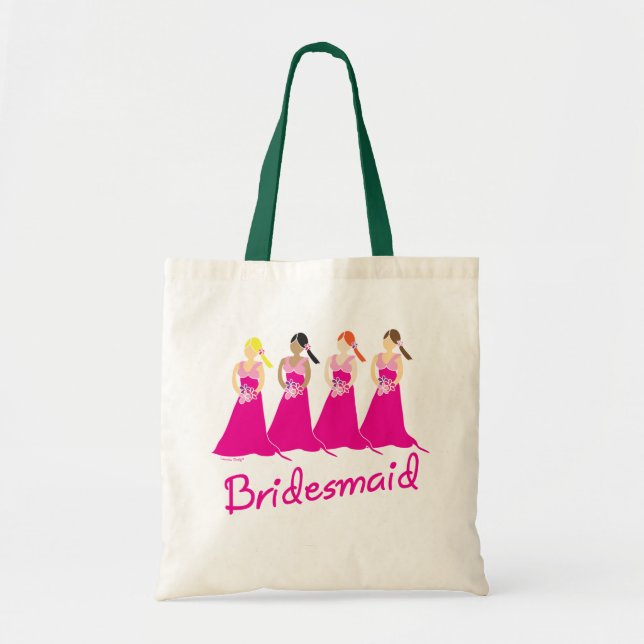 Bridesmaids Tote Bag Pink Design (Front)