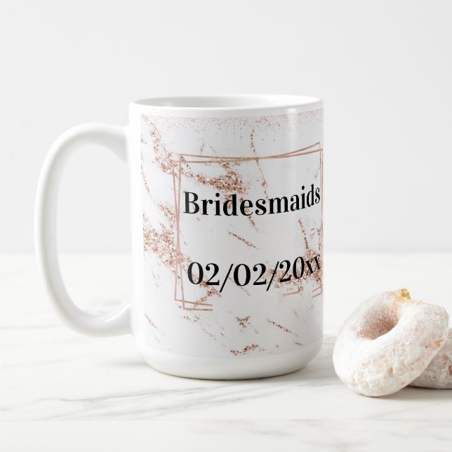 Bridesmaids Tumbler: Rose Gold Elegance Coffee Mug (With Donut)