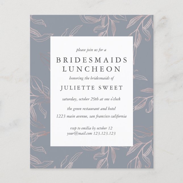 Bridesmaitres du budget déjeuner Rose gris Feuille (Devant)
