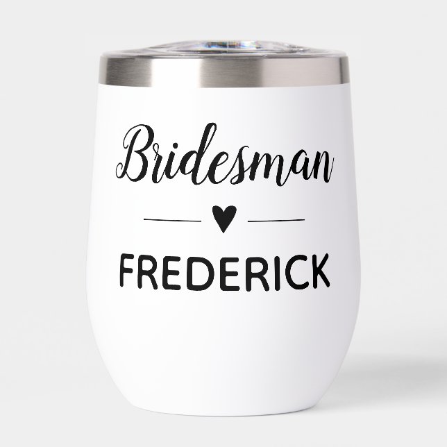 Bridesman Black Handwriting Script Wedding (Front)