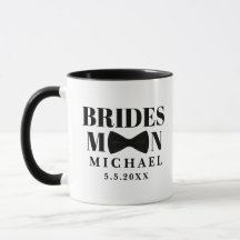 BRIDESMAN black tie bow wedding personalized 