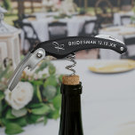 Bridesman Modern Wedding Party Favour Corkscrew<br><div class="desc">A corkscrew is a really useful thank you gift for all of your Wedding Party members. You can add their initial and name and the date of your wedding. There is a white option in my store with black text. Check it out! I've made this for my Bridesman. Who would...</div>